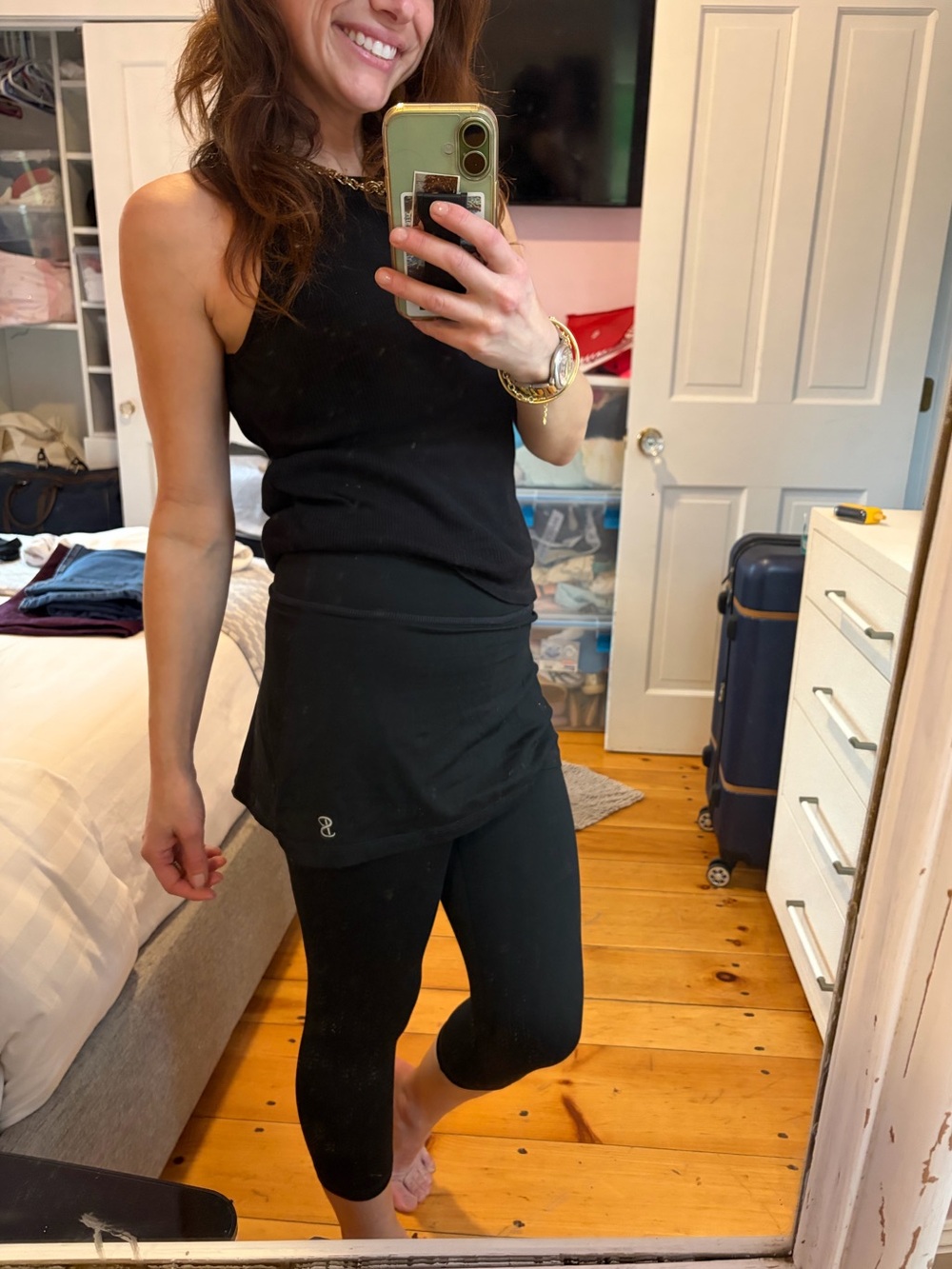Sofibella Black Tennis Skort Leggings Set Size S Athleisure Skirt Leggings